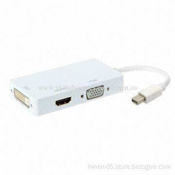 Mini DisplayPort to DVI/HDMI/VGA Adapter, Supports Mini DisplayPort 1.1A Dual-mode Input